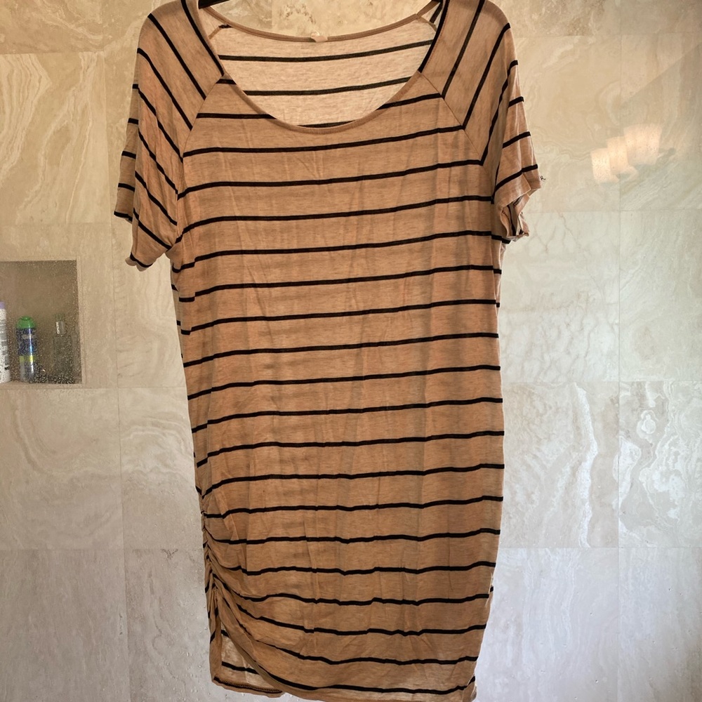 Grey and Black striped maternity shirt